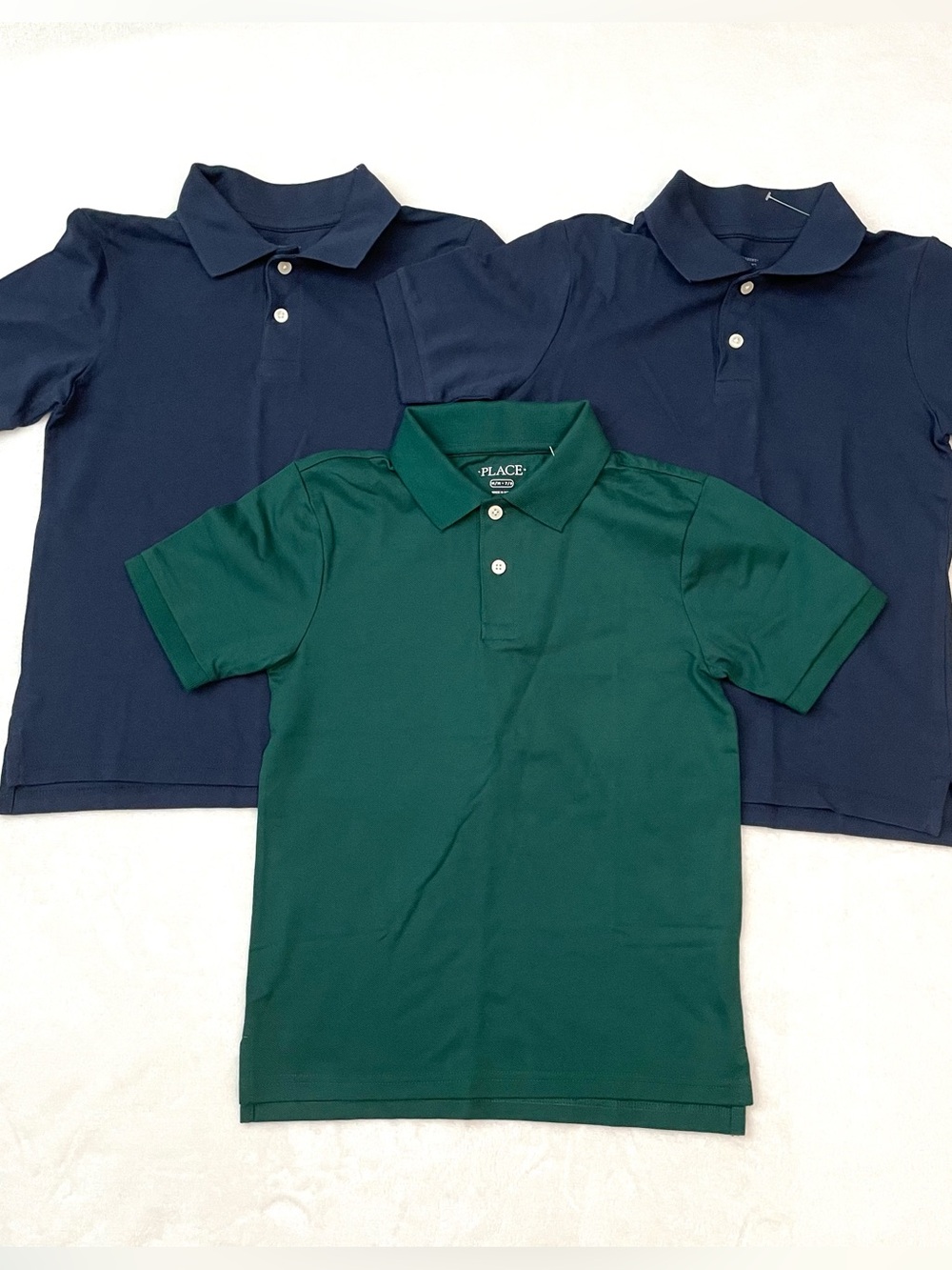 NEW Children's Place Size 7/8 Boys Green Navy Shirts Uniform Back To School